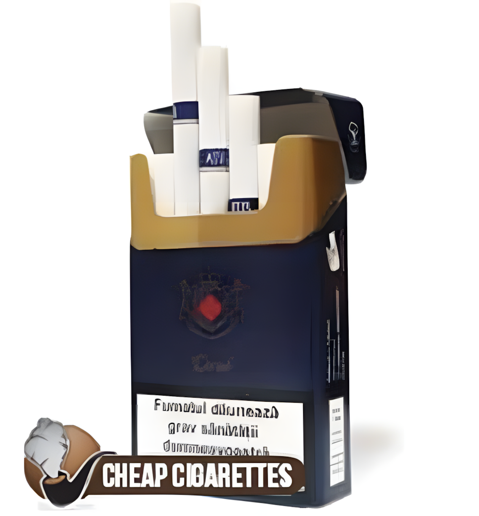 Atis Dark Blue King Size cigarettes, 20-stick hinge-lid box, front view