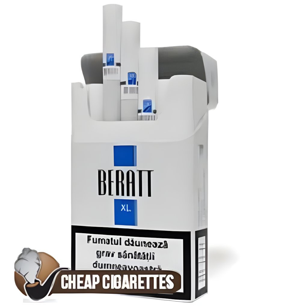 Beratt XL Silver King Size cigarettes, 20-stick hinge-lid box, single pack front view