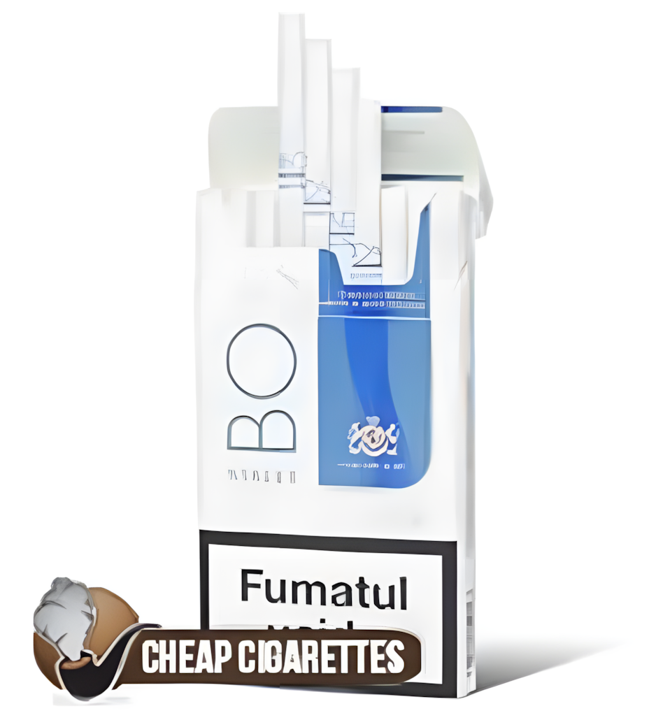 Bond Street Blue Super Slims cigarettes, 20-stick hinge-lid box, front view