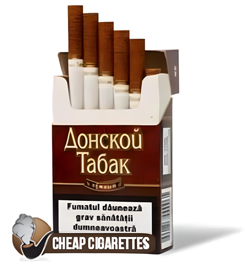 Donskoy Tabak Dark Red King Size cigarettes, 20-stick hinge-lid box, front view