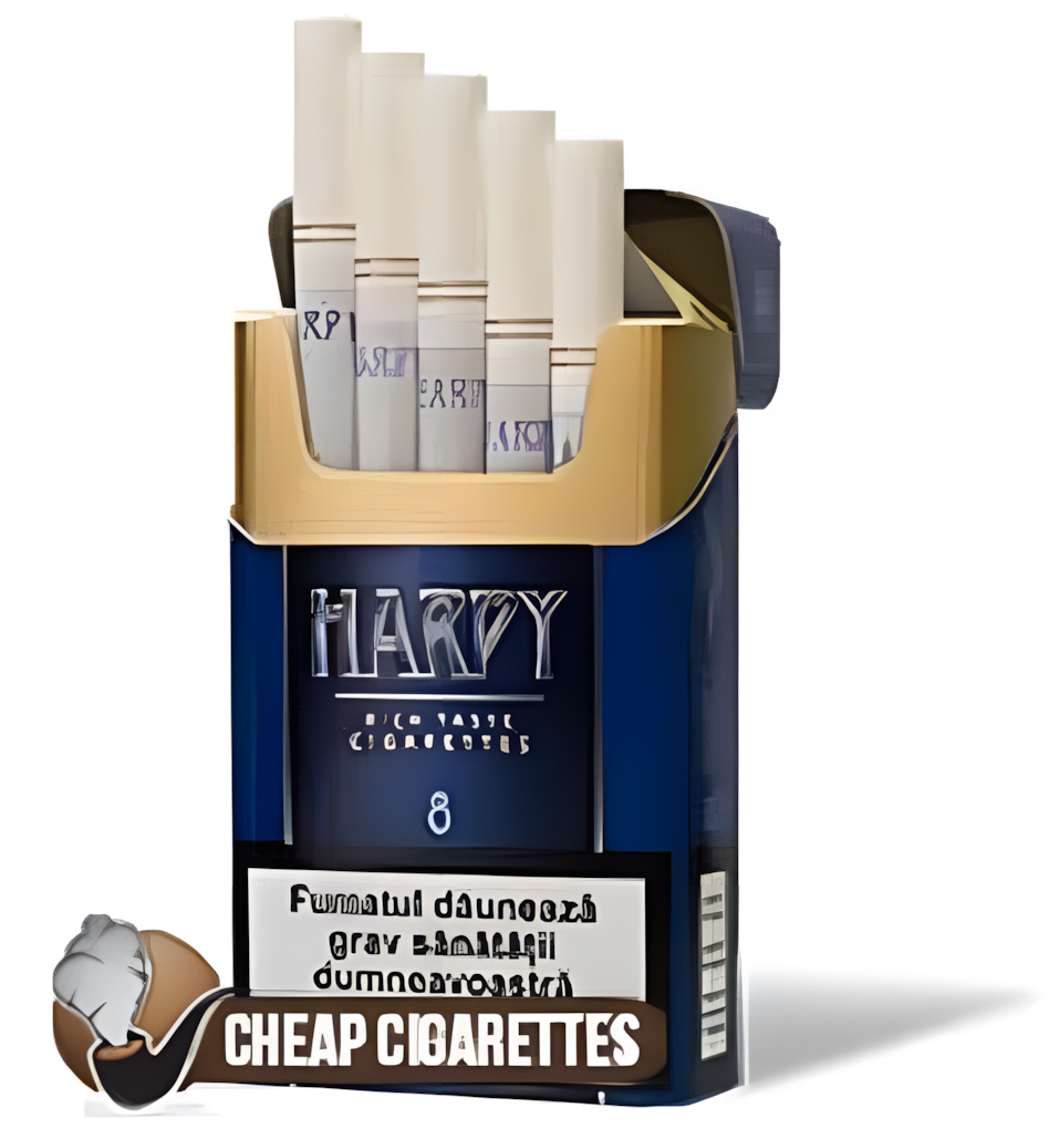 Harpy 8 Red King Size cigarettes, 20-stick flip-top pack, single pack front view