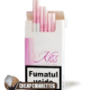 Kiss Romantic Super Slims cigarettes, 20-stick hinge-lid box, front view