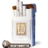 LD Gold King Size cigarettes, 20-stick hinge-lid box, single pack front view