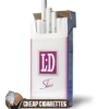 LD Silver Slims cigarettes, 20-stick box, single pack, front view