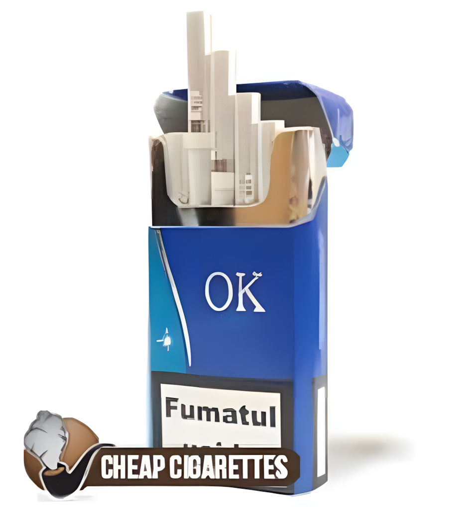 OK Nano Blue Compact cigarettes, 20-stick hinge-lid box, front view