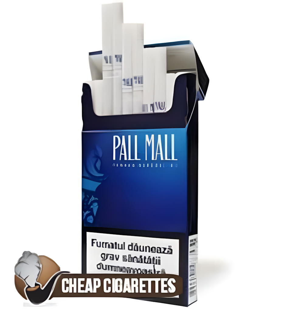 Pall Mall Blue Slims cigarettes, 20-stick hinge-lid box, front view