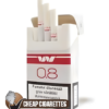 Wont Red 0.8 King Size cigarettes, 20-stick hinge-lid box, single pack front view
