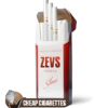 Zevs Silver Slims cigarettes, 20-stick flip-top box, single pack front view