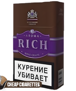 Aroma Rich Valley Blue King Size cigarettes, 20-stick flip-top pack, front view