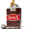 Astra Filters Red King Size cigarettes, 20-stick hinge-lid box, front view
