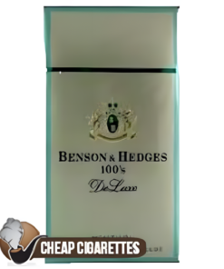 Benson & Hedges DeLuxe Menthol Blue 100's cigarettes, 20-stick flip-top box, front view