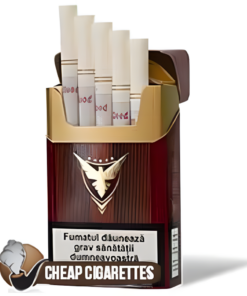 Blood Red King Size cigarettes, 20-stick hinge-lid box, front view