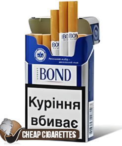 Bond Street Blue Selection King Size cigarettes, 20-stick hinge-lid box, single pack front view