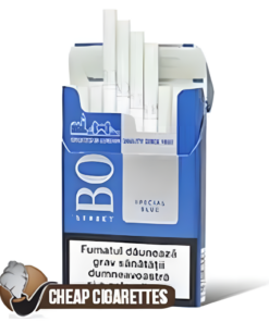 Bond Street Special Blue Super Slims cigarettes, 20-stick hinge-lid box, front view