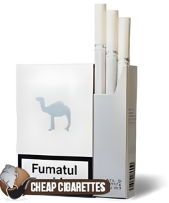 Camel White King Size cigarettes, 20-stick cellophane-wrapped box, front view