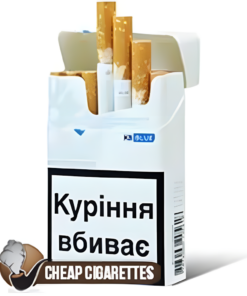 Chesterfield Blue King Size cigarettes, 20-stick hinge-lid box, front view