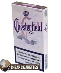 Chesterfield Agate White Super Slims cigarettes, 20-stick flip-top box, front view
