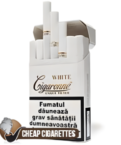 Cigaronne Exclusive Mini White Compact cigarettes, 20-stick box, front view of one pack