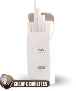 Cigaronne Exclusive White Slims cigarettes, 20-stick box, single pack front view