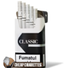 Classic Black QS Compact cigarettes, 20-stick hinge-lid box, front view