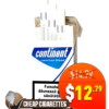 Continent Blue Super Slims cigarettes, 20-stick hinge-lid pack, front view