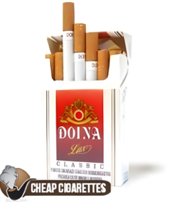 Doina Classic Red King Size cigarettes, 20-stick hinge-lid box, single pack front view