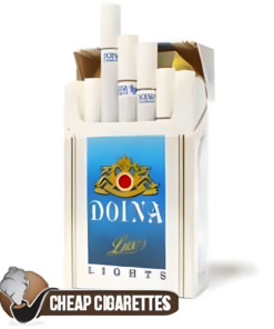 Doina Lights Red King Size cigarettes, 20-stick hinge-lid box, front view