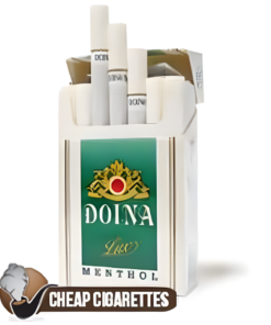 Doina Menthol Red King Size cigarettes, 20-stick hinge-lid box, single pack front view