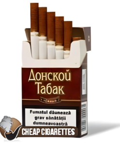 Donskoy Tabak Dark Red King Size cigarettes, 20-stick hinge-lid box, front view