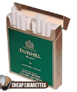 Dunhill International Menthol Red King Size cigarettes, 20-stick hinge-lid box, front view