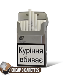Esse Nano Silver Slims cigarettes, 20-stick hinge-lid box, front view