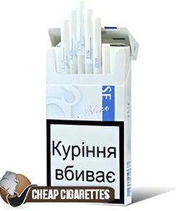 Esse Blue Super Slims cigarettes, 20-stick hinge-lid box, front view