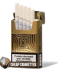 Galaxy Aurum King Size cigarettes, 20-stick hinge-lid box, front view