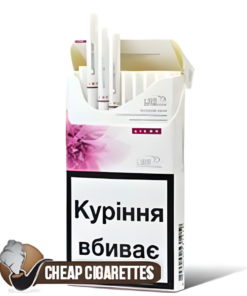 Glamour Lilac Silver Super Slims cigarettes, 20-stick slim box, single pack front view