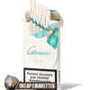 Glamour Menthol Super Slims cigarettes, 20-stick box, single pack front view