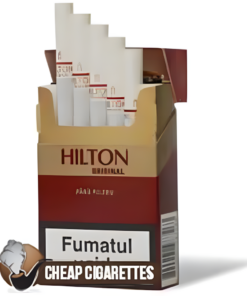 Hilton Original Non-Filter King Size cigarettes, 20-stick hinge-lid box, single pack front view
