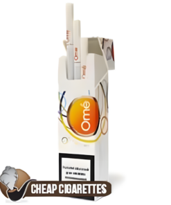 Karelia Ome Yellow White Super Slims cigarettes, 20-stick box, front view