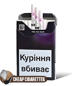 Kent Feel Berry Silver Super Slims cigarettes, 20-stick flip-top box, front view