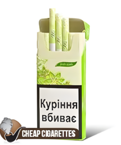Kiss Fresh Apple Slims cigarettes, 20-stick flip-top pack, front view