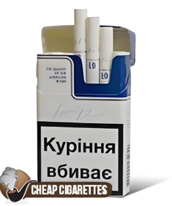 LD Blue King Size cigarettes, 20-stick flip-top pack, front view