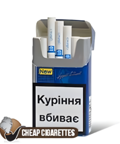 LD Blue Compact cigarettes, 20-stick box, single pack front view