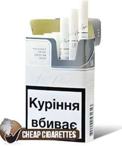 LD Silver King Size cigarettes, 20-stick hinge-lid box, front view