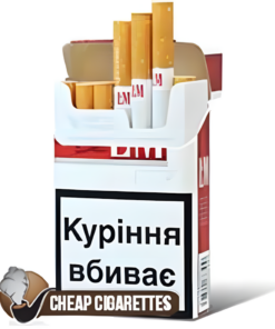 L&M Red Label King Size cigarettes, 20-stick flip-top box, front view
