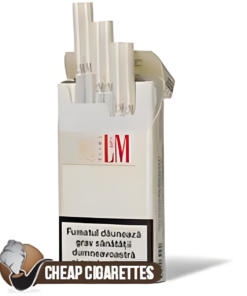 L&M Coral White Slims cigarettes, 20-stick pack, front of the pack