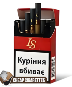 LS Cherry King Size cigarettes, 20-stick flip-top box, front view