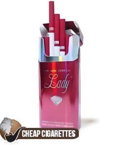 Lady Diamond Silver Slims cigarettes, 10-stick flip-top box, front view