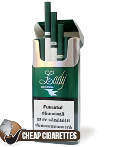 Lady Menthol Slims Silver cigarettes, 10-stick hinge-lid box, front view