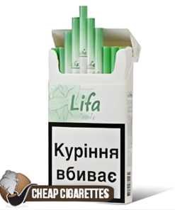 Lifa Apple Super Slims cigarettes, 20-stick box, front view of a single pack