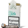 Lifa Menthol Silver Super Slims cigarettes, 20-stick hinge-lid box, front view