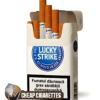 Lucky Strike Luckies Blue King Size cigarettes, 20-stick hinge-lid box, front view
